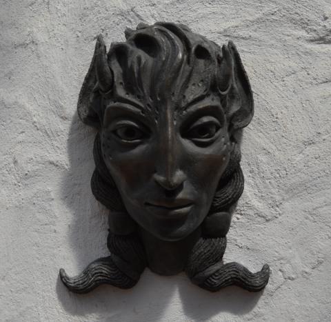 bronze faun head
